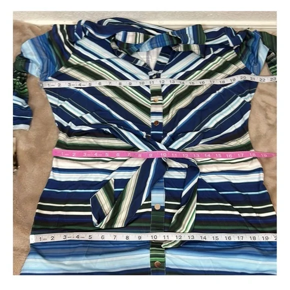 T Tahari Striped Shirt Dress NWOT - Picture 4 of 6